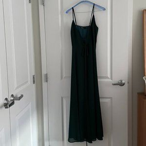 Morning Lavender Deep Green Maxi Wrap Dress